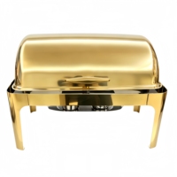 Ensemble de réchauds de luxe à couvercle roulant, chauffe-plats commerciaux en acier inoxydable pour buffet avec supports à combustible, équipement de restauration