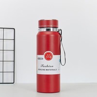 Nouvelle tasse thermique en acier inoxydable 316 de 800 ml/1000 ml, grande capacité, tasse de voyage sous vide, isolation thermique de 6 à 12 heures, infuseur à thé