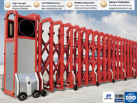 Puerta Lateral Abatible Eléctrica de Acero Inoxidable para Uso Comercial en Interiores Modernos