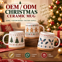 Mug à café en céramique personnalisé imprimé en gros, motif élan peint à la main, 11 oz, emballé dans une boîte cadeau, cadeau de Noël haut de gamme