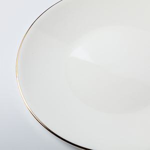 Juego de platos de cena laterales de porcelana blanca de 8 ", 10" y 12 "al por mayor platos de lujo con borde dorado de porcelana china de hueso para eventos, bodas, hoteles VIP - Product Image 4