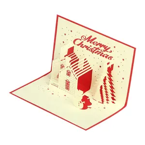 Neue kreative 3d frohe Weihnachts karten Feiertags grüße handgemachte Weihnachts-Popup-Karte