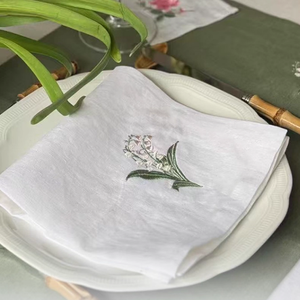 Nappes carrées modernes en lin blanc brodé sur mesure, sets <span class=keywords><strong>de</strong></span> <span class=keywords><strong>table</strong></span> faits main, durables et lavables en machine, pour <span class=keywords><strong>table</strong></span> <span class=keywords><strong>de</strong></span> salle à manger champêtre - Product Image 1