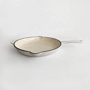 Sartén clásica de hierro fundido esmaltado para Chef, herramienta redonda para Freír con mango largo y mango auxiliar, <span class=keywords><strong>12</strong></span> pulgadas - Product Image 5