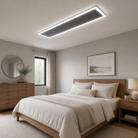 Plafonnier LED Moderne à Montage en Surface, Diffusion Standard Américaine 1x4FT, 5 Températures de Couleur + 3500K Double Mode, Puissance Sélectionnable 20/30/40W, Certifié ETL