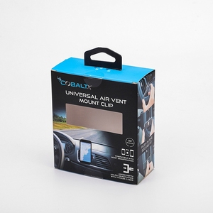 Caja de Cartón Plegable Negra Mate con Ventana Transparente para Exhibición en Tiendas, con Impresión de Logotipo Personalizado - Product Image 1