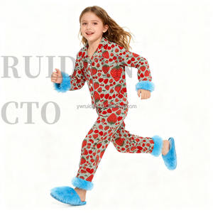 <span class=keywords><strong>Pijamas</strong></span> de Punto para <span class=keywords><strong>Niñas</strong></span>, Primavera 2026, Transpirables, Tallas Grandes, Estampado Personalizado, Poliéster/Algodón, Tinte Liso, para el Dí<span class=keywords><strong>a</strong></span> de San Valentín - Product Image 3