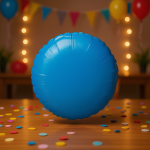 Globo Circular Metálico Azul de 81 cm para Fiestas de Cumpleaños, Diseño Party Love - Product Image 2