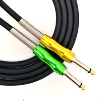 Câble de guitare en gros d'usine, cordon d'instrument mono TS 6,35 mm avec protection anti-pression, prise métallique multicolore, fil personnalisé OEM