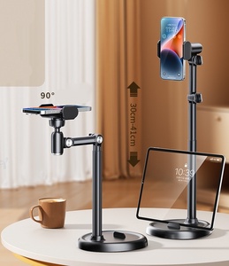 Support de téléphone suspendu avec base ronde pour bureau, support réglable pour diffusion en direct, adapté aux téléphones portables et tablettes - Product Image 1
