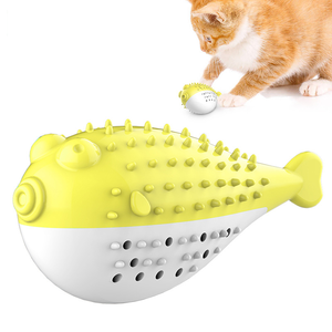 MOFESIPI cepillo de dientes para gatos, juguete de hierba gatera, juguetes en forma de pez, palitos de Limpieza de dientes de gato de silicona para masticar, agarrar y jugar - Product Image 2