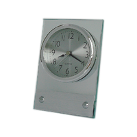 Horloge de table en bois massif EASTON, mouvement à quartz, logo personnalisé pour chambre d'hôtes