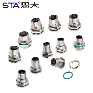 Nhà Máy M12 không thấm nước IP67 hàng không cắm hàn hợp kim kẽm Nam Nữ Gắn ổ cắm 2 3 4 5 6 8 12 17pins B D mã kết nối - Product Image 1