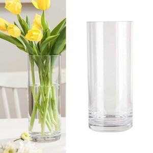 Grand vase à fleurs en verre transparent, style trompette, en cristal rond vintage, avec décoration en métal et acrylique, pour centres de table de mariage - Product Image 5