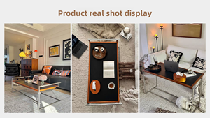 Table basse chinoise multifonctionnelle à cadre en acier inoxydable, peut être retournée à 290 degrés, nouveaux meubles de salon - Product Image 6