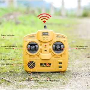 <span class=keywords><strong>Huina</strong></span> <span class=keywords><strong>1574</strong></span> Camión Mezclador de Concreto RC de Aleación a Escala 1/14 con 10 Canales, Camión Mezclador a Control Remoto, Coche RC para Construcción y Aficionados - Product Image 5