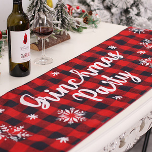 Hot Sale Grinch <b>Christmas</b> Table <b>Runner</b> Decoration Set Fabric Tabletop Cover Holiday Dining Home Ornaments - Product Image 3