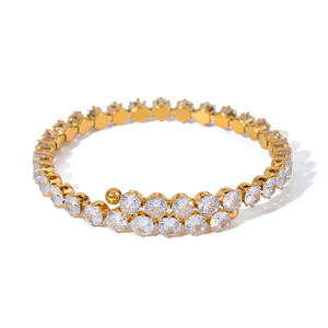 Bracciale Tennis in Acciaio Inossidabile con Zirconi Completi, Gioielli alla Moda, Vendita Calda - Product Image 1