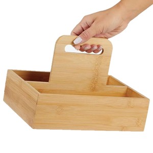 Wooden <b>Storage</b> <b>Tray</b> Rectangle 4-7 Compartments Portable For Kitchen Home Restaurant Desktop Use - Product Image 5