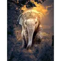 Peinture diamant thème éléphant Animal, image de paysage, perceuse complète 5D, bricolage, broderie artistique, cadeau fait à la main, décoration de maison