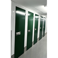 Puerta Batiente Plana de Acero Liso para Almacenamiento, con Cerradura Empotrada Verde y Placa Protectora Reforzada de Diamante, para Almacenamiento Comercial, Escuelas y Almacenes