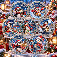 Pièce de monnaie commémorative de Noël personnalisée en cuivre pur 999 de 1 oz, motif pingouin, impression UV en relief 3D, objet de collection, souvenir