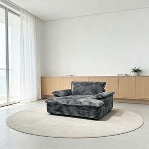 Divano Pieghevole in Velluto a Coste Opaco Grigio Polvere Sfumato, Gambe Pieghevoli, Espansione Rapida, Ideale per Case Piccole e Adatto ai Noleggiatori, MOQ 1 pz - Product Image 1