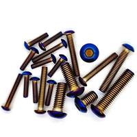 Vis à tête hexagonale ronde ISO7380 M3 M4 X 8 mm 10 mm 12 mm 16 mm 20 mm 25 mm, vis à tête hexagonale, vis en titane bleu brûlé GR5