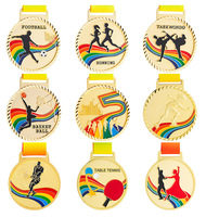 Médailles et récompenses sportives en métal plaqué or, style imitation antique, avec logo personnalisé, pour cadeaux promotionnels (vente en gros)