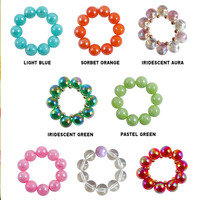 Nouveau Bracelet Chunky Tendance 2026 en Acrylique Coloré, Style Européen et Américain, avec Perles Laser Contrastées pour Femme