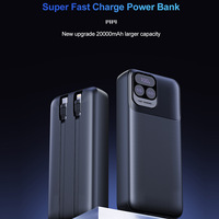 Power Bank 2-in-1 20000mAh dengan 2 Kabel Terintegrasi, Pengisian Cepat 22.5W SCP PD 20W, Charger Portabel, Layar Digital, Baterai Eksternal