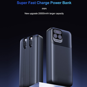 Batterie externe 2-en-1 20000mAh avec 2 câbles intégrés, charge rapide 22.5W SCP PD 20W, chargeur <span class=keywords><strong>portable</strong></span>, affichage numérique - Product Image 2