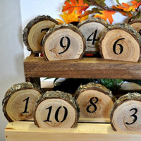 Nouvelles Marques de Place et Numéros de Table de Mariage en Bois Écologique Original, Artisanales, en Forme de Cylindre, avec Impression 2 Couleurs