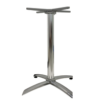 Base de table en alliage d'aluminium moulé sous pression à quatre étoiles avec barre transversale pliable pour table de bistrot