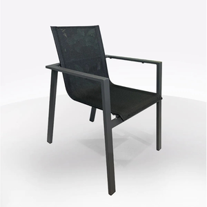 CHAISSON EN ALUMINIUM ANTHRACITE ET TEXTILENE NOIR - Product Image 1