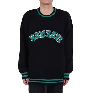 Custom LOGO OEM & ODM men sweater pullover letter Jacquard Knit top Long Sleeve knitted men clothes knitwear cotton men sweater