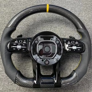 Pour mercedes-benz <span class=keywords><strong>AMG</strong></span> Performance W167 W213 W217 W222 W177 W190 volant de voiture en Fiber de carbone personnalisé - Product Image 2