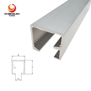 Sistema de pista de rodillo para puerta corredera de garaje, perfiles de extrusión de aluminio OEM, aleación de aluminio 6063, puerta y ventana, color negro - Product Image 2
