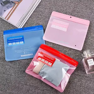 Groothandel Pvc Rits Plastic Zak Voor Cosmetische Onderbroek Sokken Verpakking Clear Zip Lock Pouch Ondergoed Zakken Recycle Verpakking