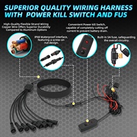 Kit de luces LED de roca blancas puras de Metal de 4 vainas con arnés de cableado de interruptor, 6000K 24W 96LEDs luces de guardabarros impermeables de neón para camión