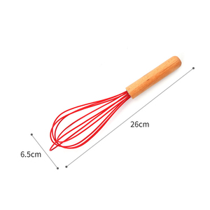 Đồ Dùng Nhà Bếp Đa-Màu Sắc 10 Inch Tay Cầm Bằng Gỗ Không Dính Silicone Trứng Beater Đánh Cho Pha Trộn - Product Image 6