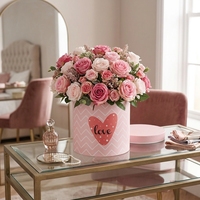 Boîte à fleurs ronde élégante, boîte à fleurs ronde personnalisée de qualité supérieure pour bouquet et emballage cadeau de la Saint-Valentin
