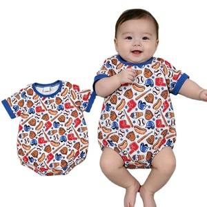 RTS Boutique 4th of July Baseball Print <b>Kids</b> Boy T-shirt Shorts 2-Piece Clothes Outfits USA Baby <b>Bubble</b> Romper Brother Clothes - Product Image 1