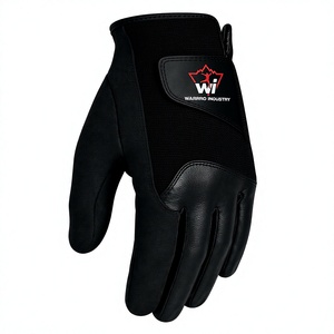 Gant de golf en cuir véritable de haute qualité, aspect cuir blanc, panneaux noirs, design respirant pour une meilleure adhérence, fermeture auto-agrippante, unisexe - Product Image 2