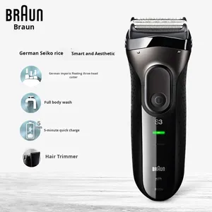 <span class=keywords><strong>Rasoir</strong></span> électrique pour homme <span class=keywords><strong>BRAUN</strong></span> 3020s, <span class=keywords><strong>rasoir</strong></span> à mouvement alternatif doux, double alimentation, coupe-barbes, garantie de 24 mois - Cadeau pour - Product Image 3