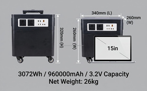 สถานีไฟฟ้าพกพา 2000W 2500W 3000W 3500W ความจุ 3000Wh ใช้พลังงานแสงอาทิตย์ สำหรับใช้งานกลางแจ้ง บ้าน และสำรองไฟฉุกเฉิน - Product Image 1