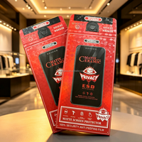 Protection d'écran de téléphone en verre trempé ultra-mince, emballage en boîte pliable ultra-fine avec laminage mat, gaufrage et revêtement UV