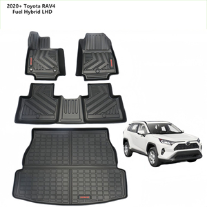 Alfombrillas de TPE 3D para coche y alfombrilla para <span class=keywords><strong>maletero</strong></span> trasero para Toyota <span class=keywords><strong>RAV4</strong></span> 2020 + (combustible/híbrido, LHD): para todo tipo de clima, impermeable y antideslizante - Product Image 1
