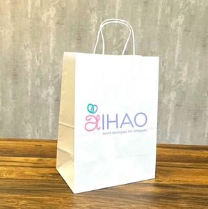 Sacs de shopping en papier kraft recyclé personnalisés avec logo, pour pizza, nouilles, lait, avec poignée de longueur de main pour l'emballage alimentaire - Product Image 2