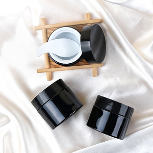 Glossy Black <b>Plastic</b> Cosmetic <b>Jars</b> Cylinder Screw Top PP Material Empty Container for Face Cream Serum Skin Care - Product Image 5